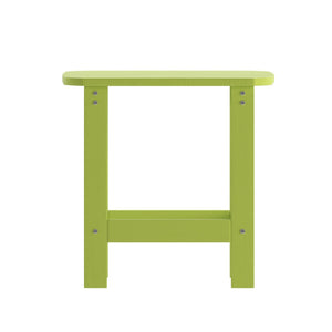 English Elm Charlestown All-Weather Poly Resin Side Table - Durable Adirondack Design for Indoor & Outdoor Use Lime JJ-T14001-LM-GG