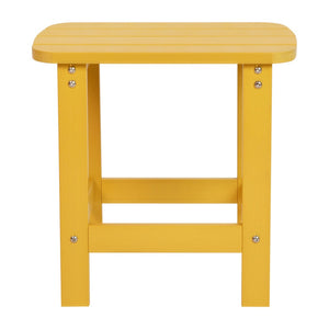 English Elm Charlestown All-Weather Poly Resin Side Table - Durable Adirondack Design for Indoor & Outdoor Use Yellow JJ-T14001-YLW-GG