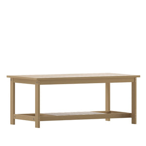 English Elm Charlestown All-Weather Commercial-Grade Two-Tier Adirondack Coffee Table for Outdoor Living Spaces Natural Cedar JJ-T14022-BR-GG