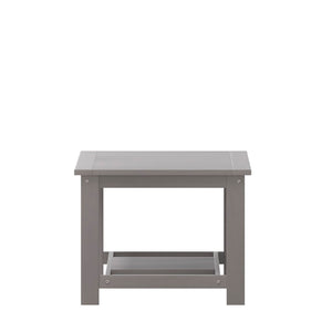 English Elm Charlestown All-Weather Commercial-Grade Two-Tier Adirondack Coffee Table for Outdoor Living Spaces Gray JJ-T14022-GY-GG