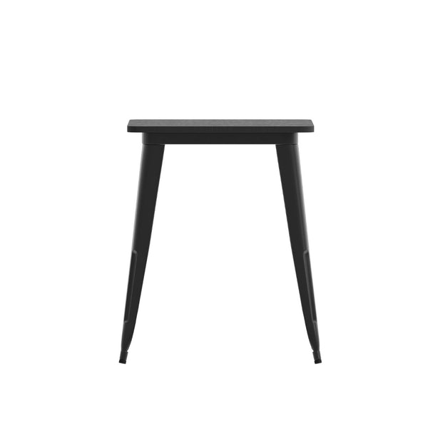 English Elm Declan Commercial-Grade Indoor/Outdoor Dining Table - Stylish, Durable, and Perfect for Small Spaces Black Top/Black Frame 23.75" Square JJ-T14619-60-BKBK-GG