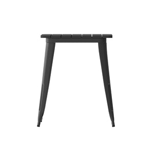 English Elm Declan Commercial-Grade Indoor/Outdoor Dining Table - Stylish, Durable, and Perfect for Small Spaces Black Top/Black Frame 23.75" Square JJ-T14619-60-BKBK-GG