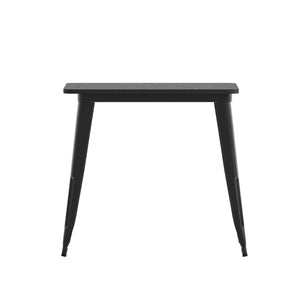 English Elm Declan Commercial-Grade Indoor/Outdoor Dining Table – Durable, Stylish, Easy to Clean, Versatile Design Black Top/Black Frame 31.5" Square JJ-T14619-80-BKBK-GG
