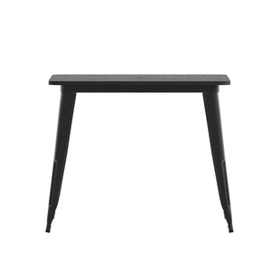 English Elm Declan Commercial Indoor/Outdoor Dining Table – Stylish, Durable, Easy-Clean Design for All Spaces Black Top/Black Frame 36" Square JJ-T14619-90-BKBK-GG