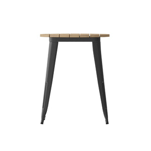 English Elm Declan Commercial Grade Indoor/Outdoor Dining Table - Durable, Stylish, and Easy to Clean Solution Brown Top/Black Frame 23.75" Round JJ-T14623-60-BRBK-GG