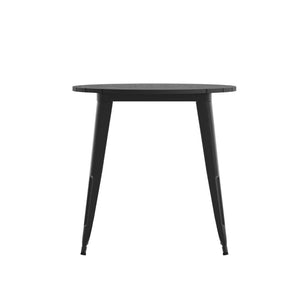 English Elm Declan Commercial-Grade Indoor/Outdoor Dining Table - Durable, Stylish & Easy to Maintain for All Seasons Black Top/Black Frame 30" Round JJ-T14623-80-BKBK-GG