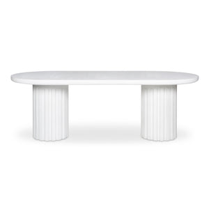 Moe's Home Eris Outdoor Dining Table - Unique Fiberglass Reinforced Concrete Design For Indoor And Outdoor Use White Fiberglass Reinforced Concrete,Steel Connecting Table Top And Base Jk-1011-18-0