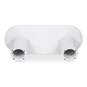 Moe's Home Eris Outdoor Dining Table - Unique Fiberglass Reinforced Concrete Design For Indoor And Outdoor Use White Fiberglass Reinforced Concrete,Steel Connecting Table Top And Base Jk-1011-18-0