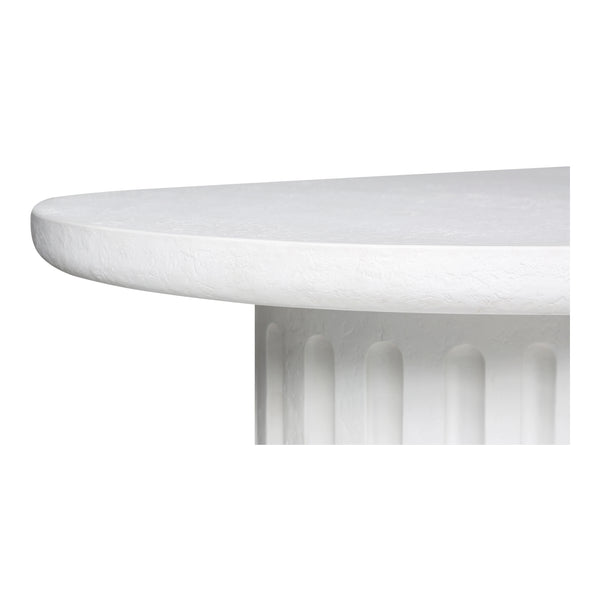 Moe's Home Eris Outdoor Dining Table - Unique Fiberglass Reinforced Concrete Design For Indoor And Outdoor Use White Fiberglass Reinforced Concrete,Steel Connecting Table Top And Base Jk-1011-18-0