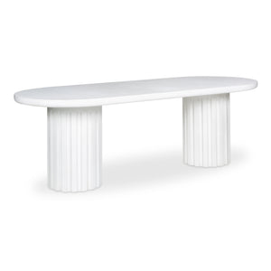 Moe's Home Eris Outdoor Dining Table - Unique Fiberglass Reinforced Concrete Design For Indoor And Outdoor Use White Fiberglass Reinforced Concrete,Steel Connecting Table Top And Base Jk-1011-18-0