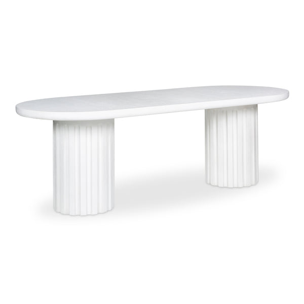 Moe's Home Eris Outdoor Dining Table - Unique Fiberglass Reinforced Concrete Design For Indoor And Outdoor Use White Fiberglass Reinforced Concrete,Steel Connecting Table Top And Base Jk-1011-18-0