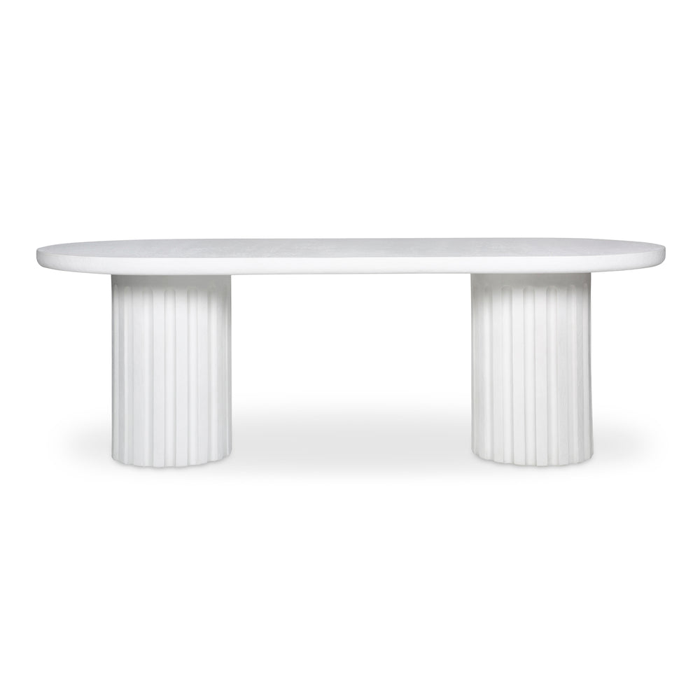 Moe's Home Eris Outdoor Dining Table - Unique Fiberglass Reinforced Concrete Design For Indoor And Outdoor Use White Fiberglass Reinforced Concrete,Steel Connecting Table Top And Base Jk-1011-18-0