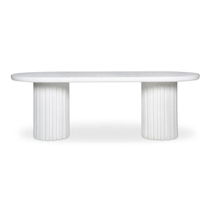 Moe's Home Eris Outdoor Dining Table - Unique Fiberglass Reinforced Concrete Design For Indoor And Outdoor Use White Fiberglass Reinforced Concrete,Steel Connecting Table Top And Base Jk-1011-18-0