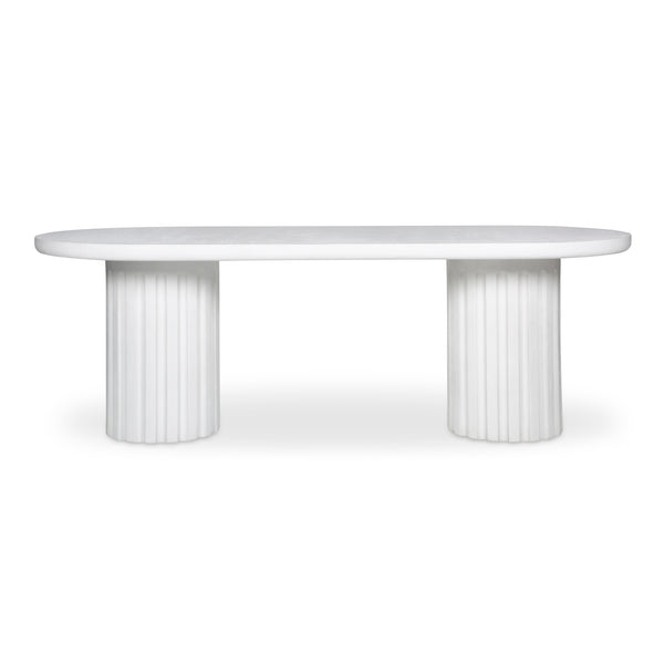 Moe's Home Eris Outdoor Dining Table - Unique Fiberglass Reinforced Concrete Design For Indoor And Outdoor Use White Fiberglass Reinforced Concrete,Steel Connecting Table Top And Base Jk-1011-18-0