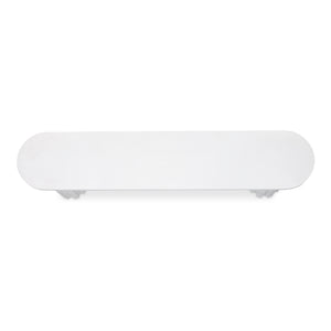Moe's Home Eris Outdoor Dining Bench - Unique Fluted Design In Glass Fiber Reinforced Concrete For Stylish Spaces White Fiberglass Reinforced Concrete,Steel Connecting Table Top And Base Jk-1012-18-0