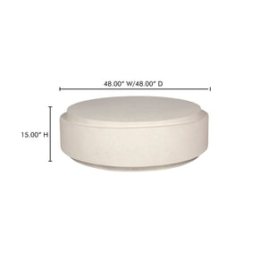 Moe's Home Cosmo Outdoor Coffee Table – Modern Concrete Design With Unique Stone Texture For Any Space White Concrete,Stone Jk-1015-18