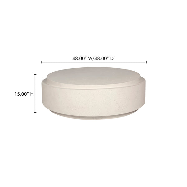 Moe's Home Cosmo Outdoor Coffee Table – Modern Concrete Design With Unique Stone Texture For Any Space White Concrete,Stone Jk-1015-18