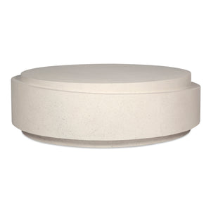 Moe's Home Cosmo Outdoor Coffee Table – Modern Concrete Design With Unique Stone Texture For Any Space White Concrete,Stone Jk-1015-18