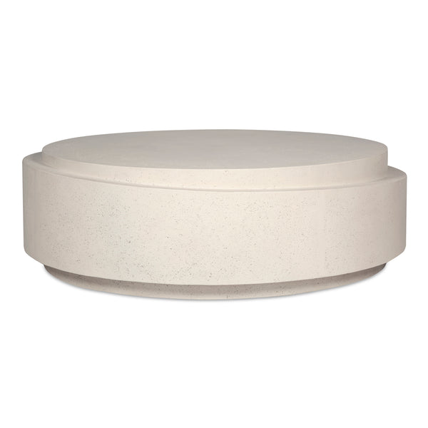Moe's Home Cosmo Outdoor Coffee Table – Modern Concrete Design With Unique Stone Texture For Any Space White Concrete,Stone Jk-1015-18