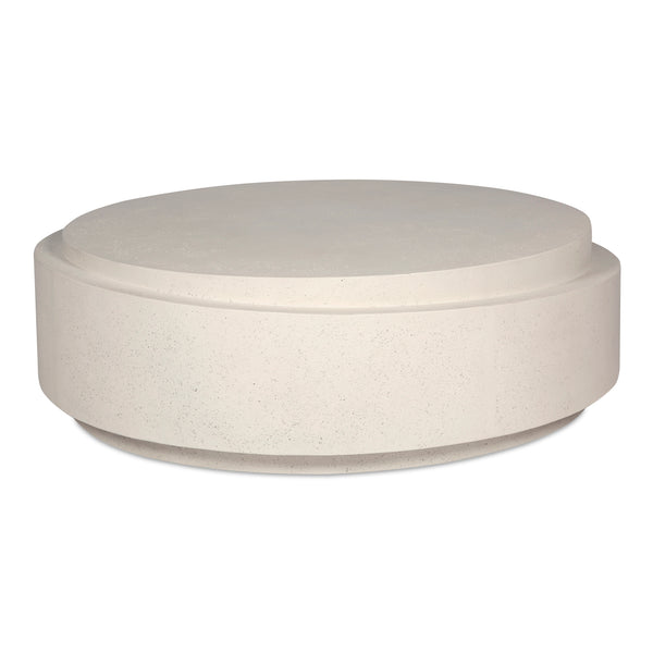 Moe's Home Cosmo Outdoor Coffee Table – Modern Concrete Design With Unique Stone Texture For Any Space White Concrete,Stone Jk-1015-18