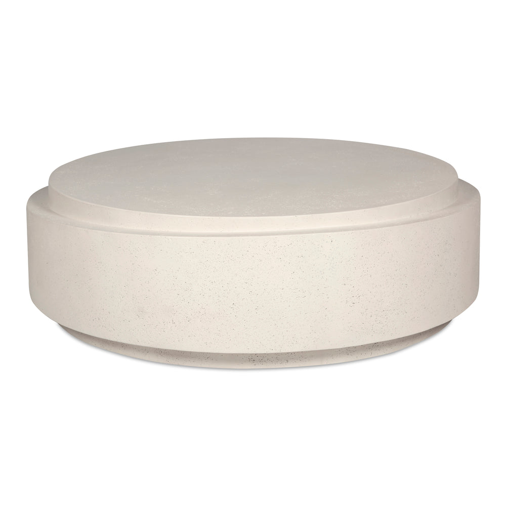 Moe's Home Cosmo Outdoor Coffee Table – Modern Concrete Design With Unique Stone Texture For Any Space White Concrete,Stone Jk-1015-18