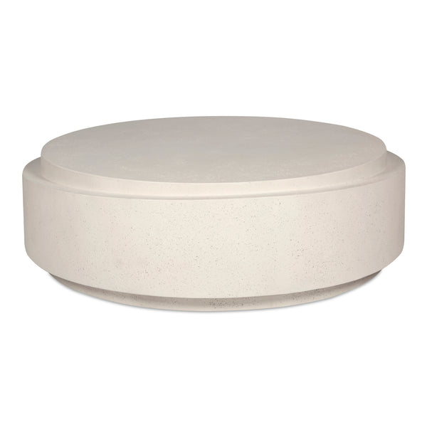 Moe's Home Cosmo Outdoor Coffee Table – Modern Concrete Design With Unique Stone Texture For Any Space White Concrete,Stone Jk-1015-18
