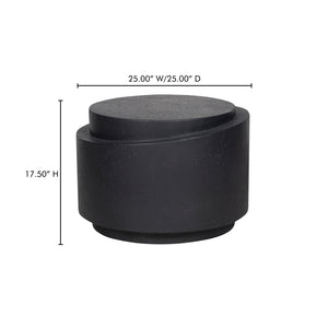 Moe's Home Cosmo Modern Outdoor Accent Table - Unique Lava-stone Finish For Earthy Style In Any Space Black Concrete,Stone Jk-1016-02