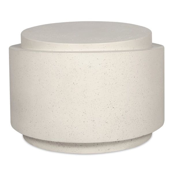 Moe's Home Cosmo Modern Outdoor Accent Table - Unique Lava-stone Finish For Earthy Style In Any Space White Concrete,Stone Jk-1016-18