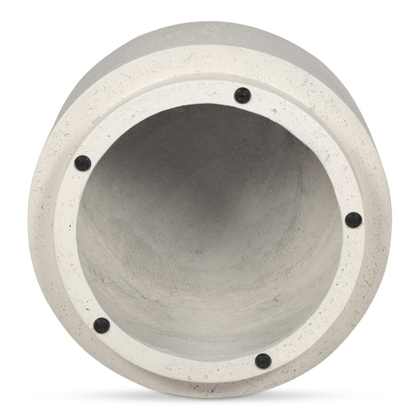 Moe's Home Cosmo Modern Outdoor Accent Table - Unique Lava-stone Finish For Earthy Style In Any Space White Concrete,Stone Jk-1016-18