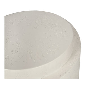 Moe's Home Cosmo Modern Outdoor Accent Table - Unique Lava-stone Finish For Earthy Style In Any Space White Concrete,Stone Jk-1016-18