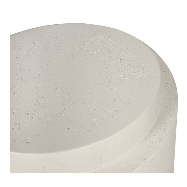 Moe's Home Cosmo Modern Outdoor Accent Table - Unique Lava-stone Finish For Earthy Style In Any Space White Concrete,Stone Jk-1016-18