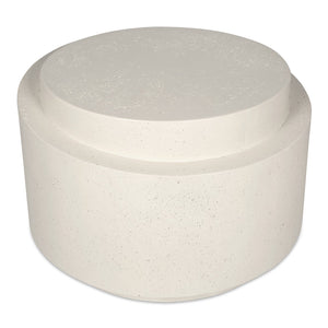 Moe's Home Cosmo Modern Outdoor Accent Table - Unique Lava-stone Finish For Earthy Style In Any Space White Concrete,Stone Jk-1016-18