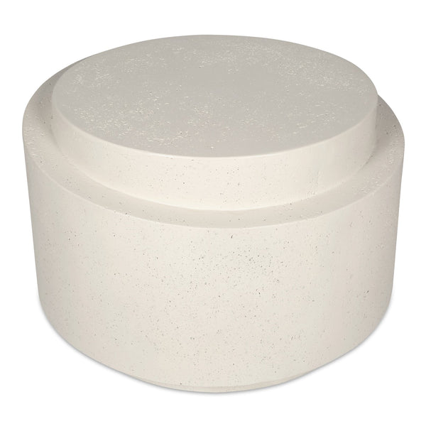 Moe's Home Cosmo Modern Outdoor Accent Table - Unique Lava-stone Finish For Earthy Style In Any Space White Concrete,Stone Jk-1016-18