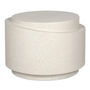 Moe's Home Cosmo Modern Outdoor Accent Table - Unique Lava-stone Finish For Earthy Style In Any Space White Concrete,Stone Jk-1016-18