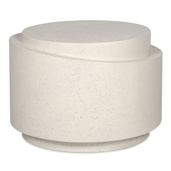 Moe's Home Cosmo Modern Outdoor Accent Table - Unique Lava-stone Finish For Earthy Style In Any Space White Concrete,Stone Jk-1016-18