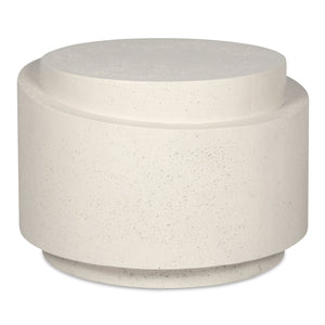 Moe's Home Cosmo Modern Outdoor Accent Table - Unique Lava-stone Finish For Earthy Style In Any Space White Concrete,Stone Jk-1016-18