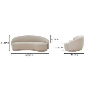 Moe's Home Excelsior Sofa: Luxurious Boucle Upholstered Elegance For Ultimate Comfort & Stylish Living Spaces Beige Upholstery,  	95% Polyester,5% Acrylic,Fsc Certified Pine And Plywood Frame Jm-1009-34