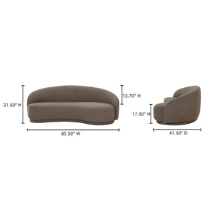 Moe's Home Excelsior Sofa: Luxurious Boucle Upholstered Elegance For Ultimate Comfort & Stylish Living Spaces Brown Upholstery, 	95% Polyester,5% Acrylic,Fsc Certified Pine And Plywood Frame Jm-1009-39