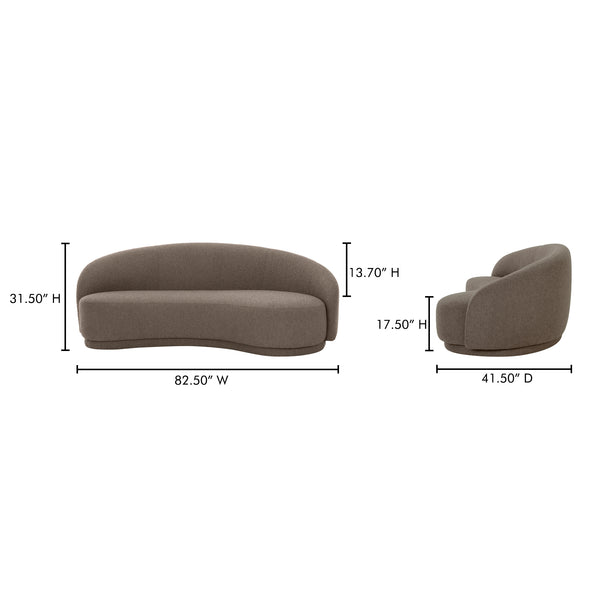 Moe's Home Excelsior Sofa: Luxurious Boucle Upholstered Elegance For Ultimate Comfort & Stylish Living Spaces Brown Upholstery, 	95% Polyester,5% Acrylic,Fsc Certified Pine And Plywood Frame Jm-1009-39