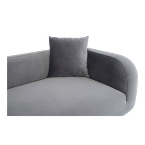 Moe's Home Deleuze Chaise Lounge - Sculptural Comfort With Curves, Minimalist Design & High-quality Upholstery Grey Upholstery, 100% Polyester,Steel Legs,Pine And Plywood Frame Jm-1013-25