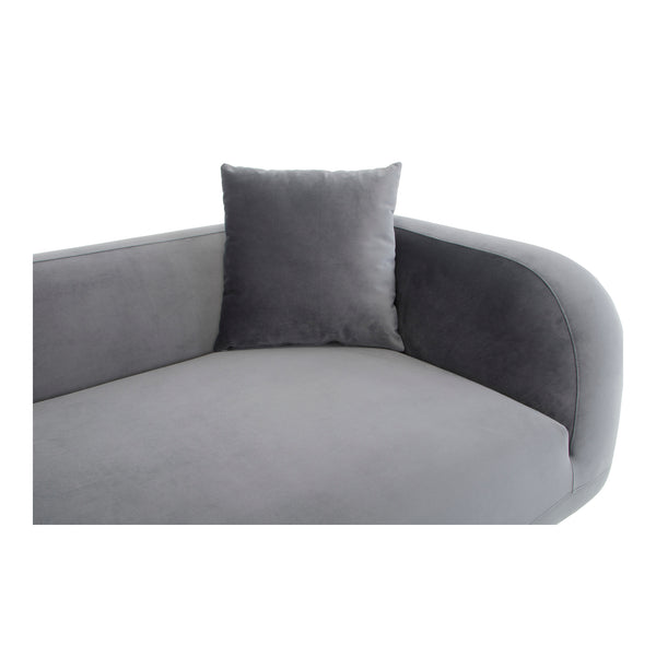 Moe's Home Deleuze Chaise Lounge - Sculptural Comfort With Curves, Minimalist Design & High-quality Upholstery Grey Upholstery, 100% Polyester,Steel Legs,Pine And Plywood Frame Jm-1013-25