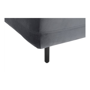 Moe's Home Deleuze Chaise Lounge - Sculptural Comfort With Curves, Minimalist Design & High-quality Upholstery Grey Upholstery, 100% Polyester,Steel Legs,Pine And Plywood Frame Jm-1013-25