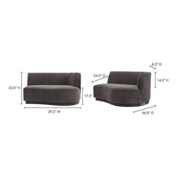 Moe's Home Yoon Modular Sectional Sofa - Versatile Comfort With Soft Upholstery For Stylish Living Spaces Grey Upholstery, 100% Polyester,Fsc Wood 100% On Frame And Legs Jm-1016-25