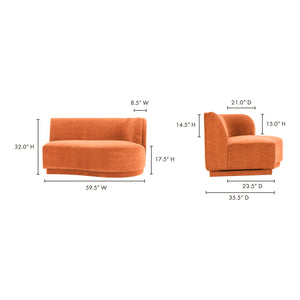 Moe's Home Yoon Modular Sectional Sofa - Versatile Comfort With Soft Upholstery For Stylish Living Spaces Red Upholstery, 100% Polyester,Fsc Wood 100% On Frame And Legs Jm-1018-06