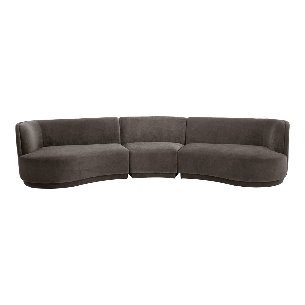 Moe's Home Yoon Modular Sectional Sofa - Unique Design For Comfort & Style In Versatile Living Spaces Grey Upholstery, 100% Polyester,Fsc Wood 100% On Frame And Legs Jm-1021-25