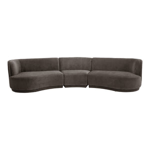 Moe's Home Yoon Modular Sectional Sofa - Unique Design For Comfort & Style In Versatile Living Spaces Grey Upholstery, 100% Polyester,Fsc Wood 100% On Frame And Legs Jm-1021-25