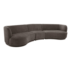 Moe's Home Yoon Modular Sectional Sofa - Unique Design For Comfort & Style In Versatile Living Spaces Grey Upholstery, 100% Polyester,Fsc Wood 100% On Frame And Legs Jm-1021-25