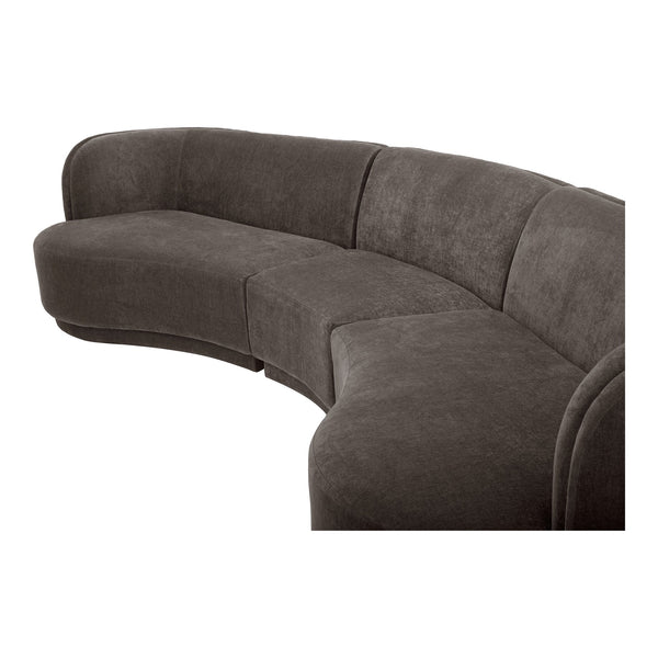 Moe's Home Yoon Modular Sectional Sofa - Unique Design For Comfort & Style In Versatile Living Spaces Grey Upholstery, 100% Polyester,Fsc Wood 100% On Frame And Legs Jm-1021-25