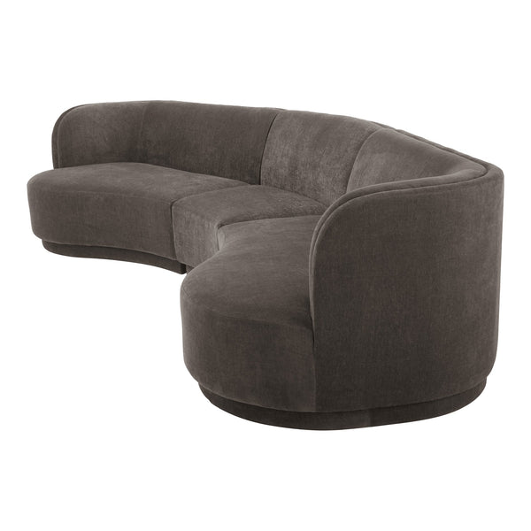 Moe's Home Yoon Modular Sectional Sofa - Unique Design For Comfort & Style In Versatile Living Spaces Grey Upholstery, 100% Polyester,Fsc Wood 100% On Frame And Legs Jm-1021-25