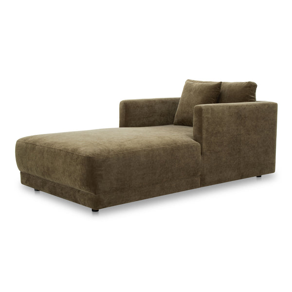 Moe's Home Bryn Chaise: Eco-friendly Luxury With Sustainable Materials And Timeless Style For Your Space Green Upholstery, 50% Recycled Polyester,50% Virgin Polyester,Pine And Plywood Frame Jm-1026-27